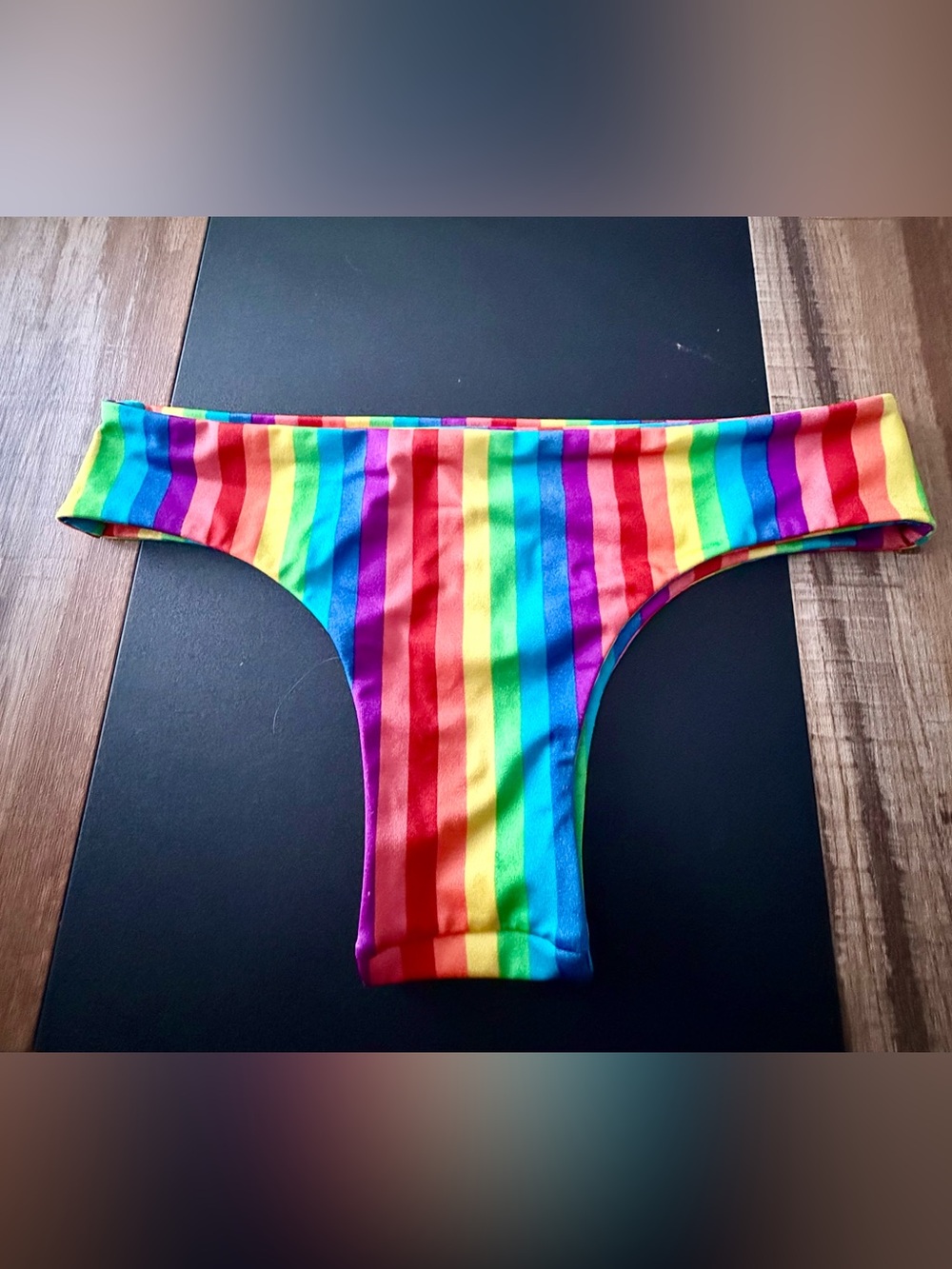 Fused Hawaii Manini Bikini Bottom Large Rainbow Stripe Cheeky